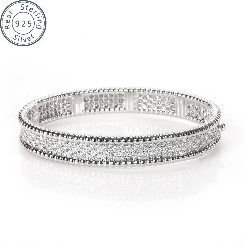 925 Sterling Silver Cubic Zirconia Bangle Bracelet