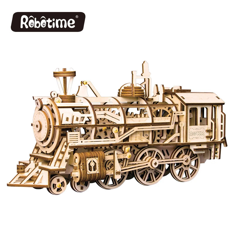 3D Wooden Mechanical Puzzle Building Kit Laser Clockwork