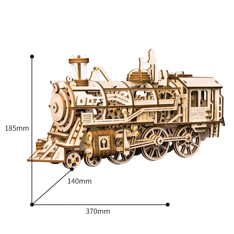 3D Wooden Mechanical Puzzle Building Kit Laser Clockwork