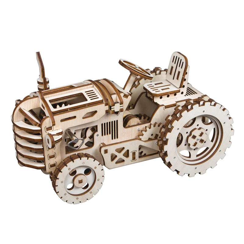 3D Wooden Mechanical Puzzle Building Kit Laser Clockwork