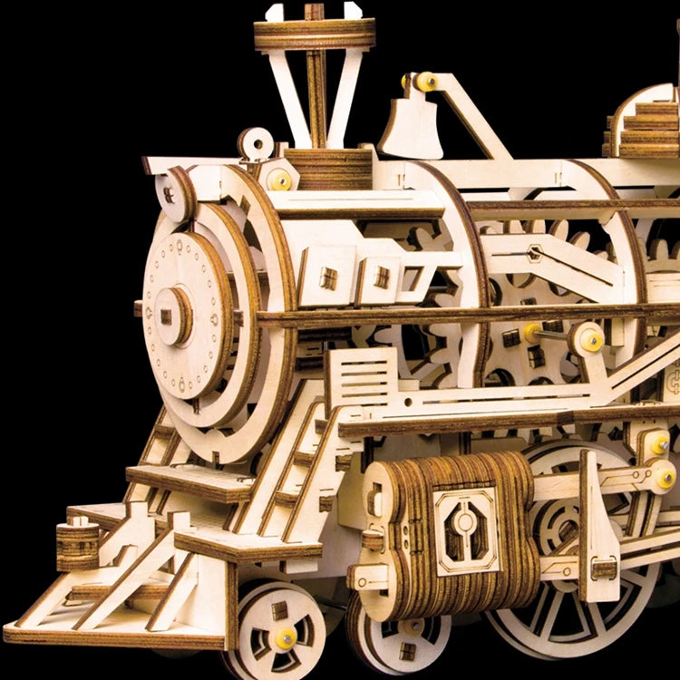 3D Wooden Mechanical Puzzle Building Kit Laser Clockwork