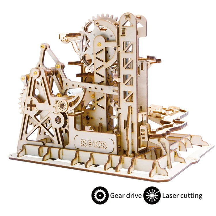 3D Wooden Mechanical Puzzle Building Kit Laser Clockwork
