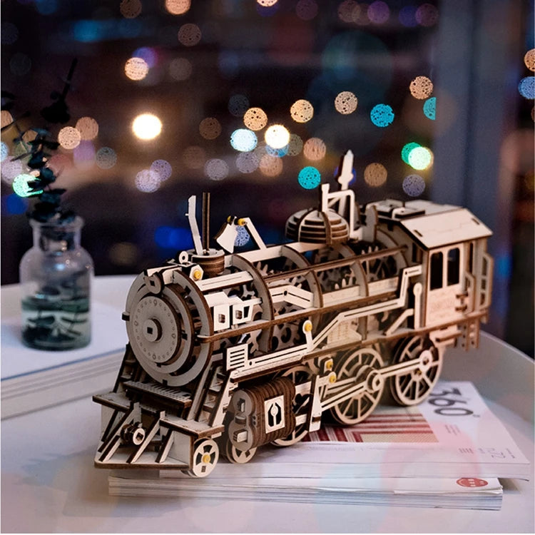 3D Wooden Mechanical Puzzle Building Kit Laser Clockwork
