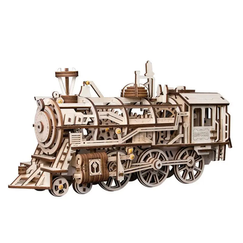 3D Wooden Mechanical Puzzle Building Kit Laser Clockwork