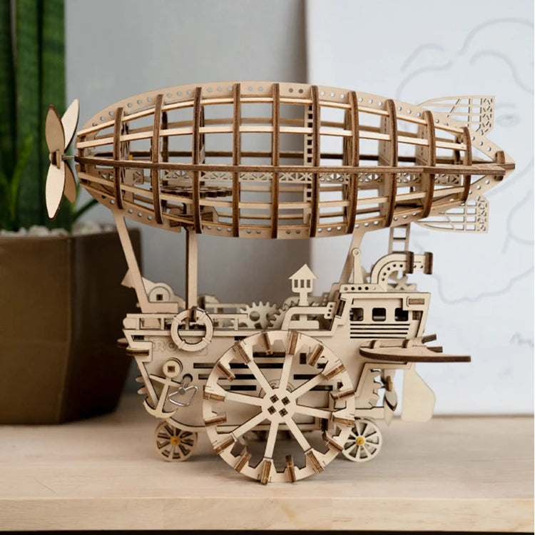 3D Wooden Mechanical Puzzle Building Kit Laser Clockwork