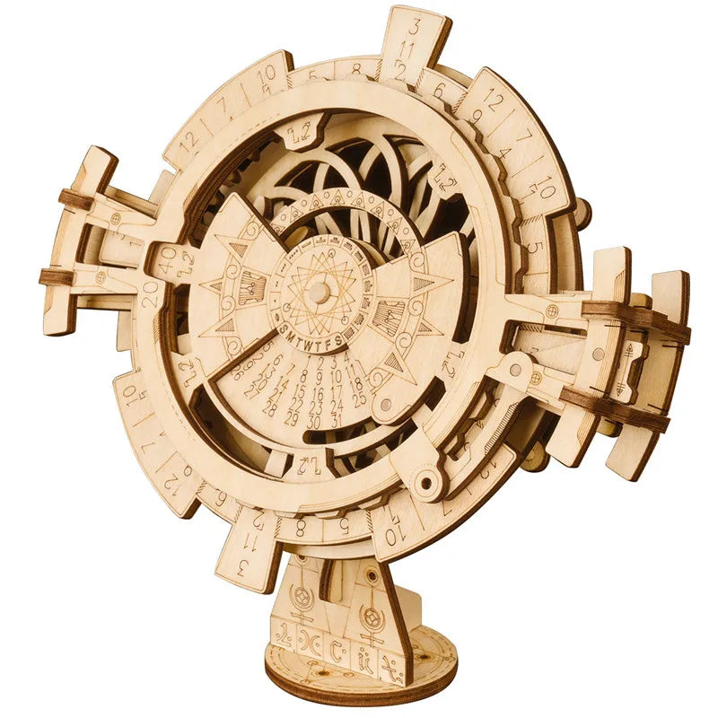 3D Wooden Mechanical Puzzle Building Kit Laser Clockwork