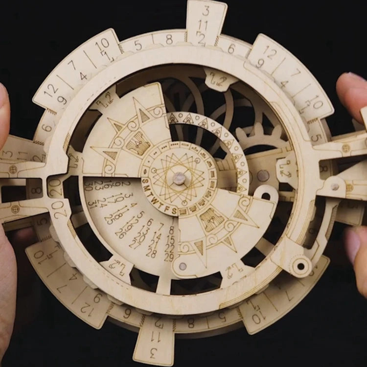 3D Wooden Mechanical Puzzle Building Kit Laser Clockwork