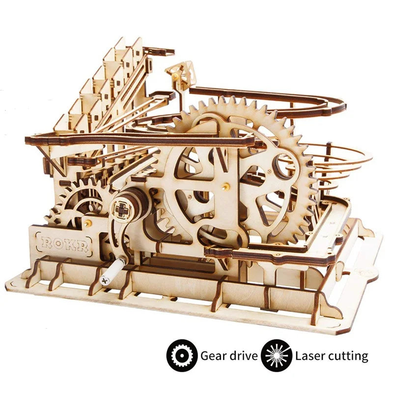 3D Wooden Mechanical Puzzle Building Kit Laser Clockwork
