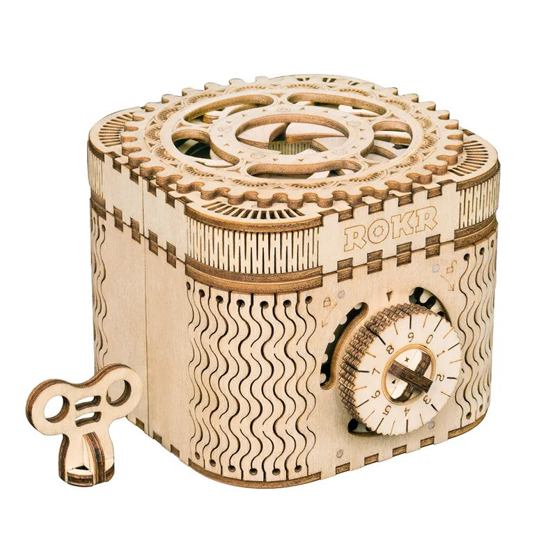 3D Wooden Mechanical Puzzle Building Kit Laser Clockwork