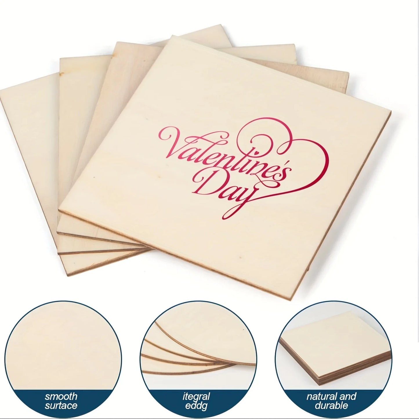 100 Pcs Wood Pieces 4 x 4 Inch Blank Wooden Slices