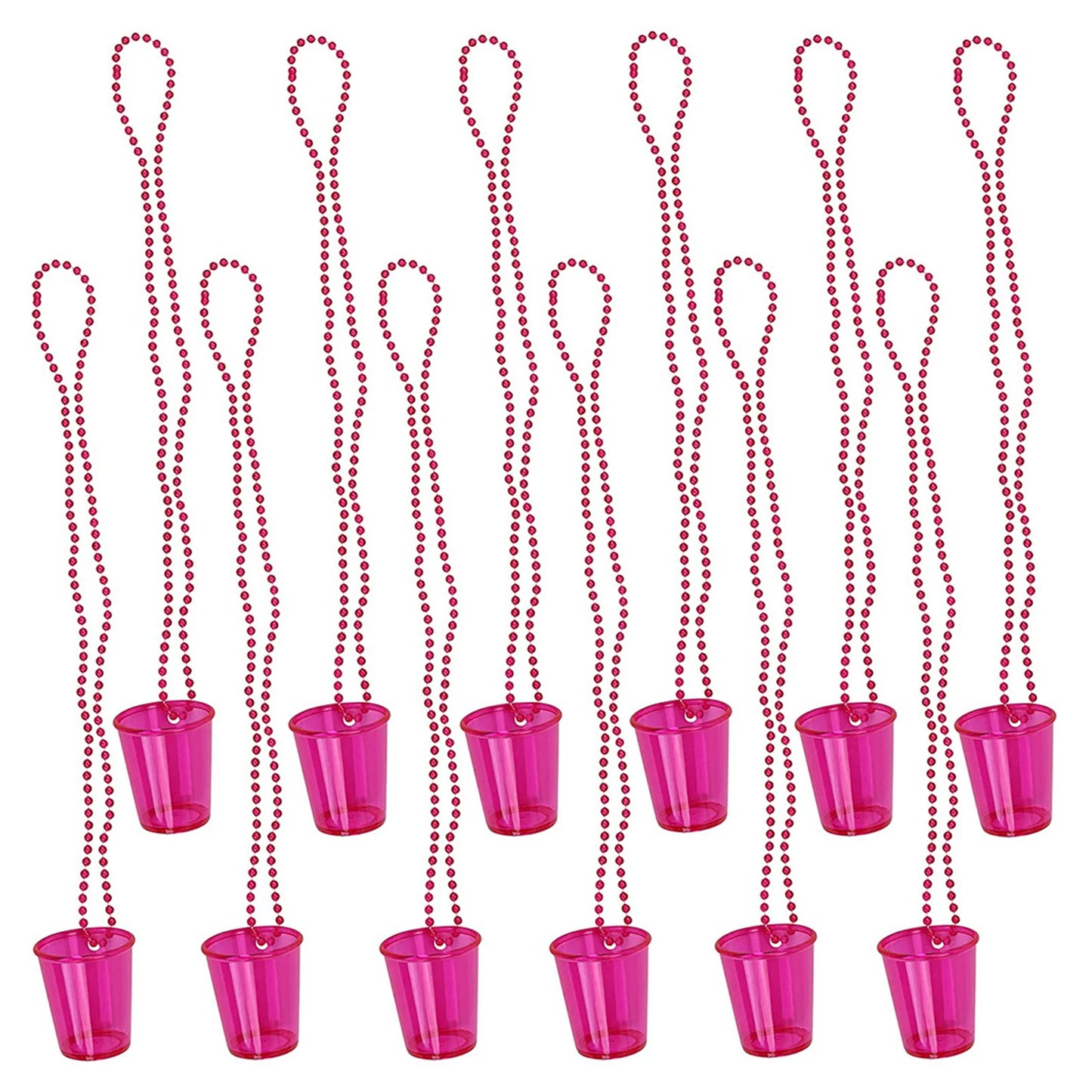 12Pcs Bridal Shot Chain Bead Necklace Set