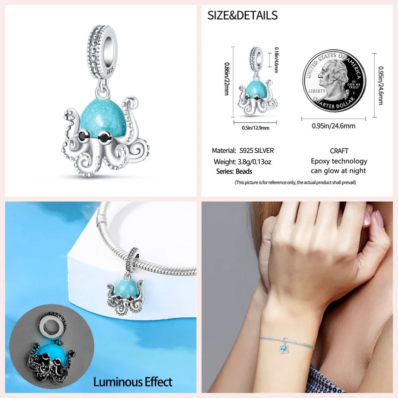 Ocean Series 925 Sterling Silver for Pandora Bracelet