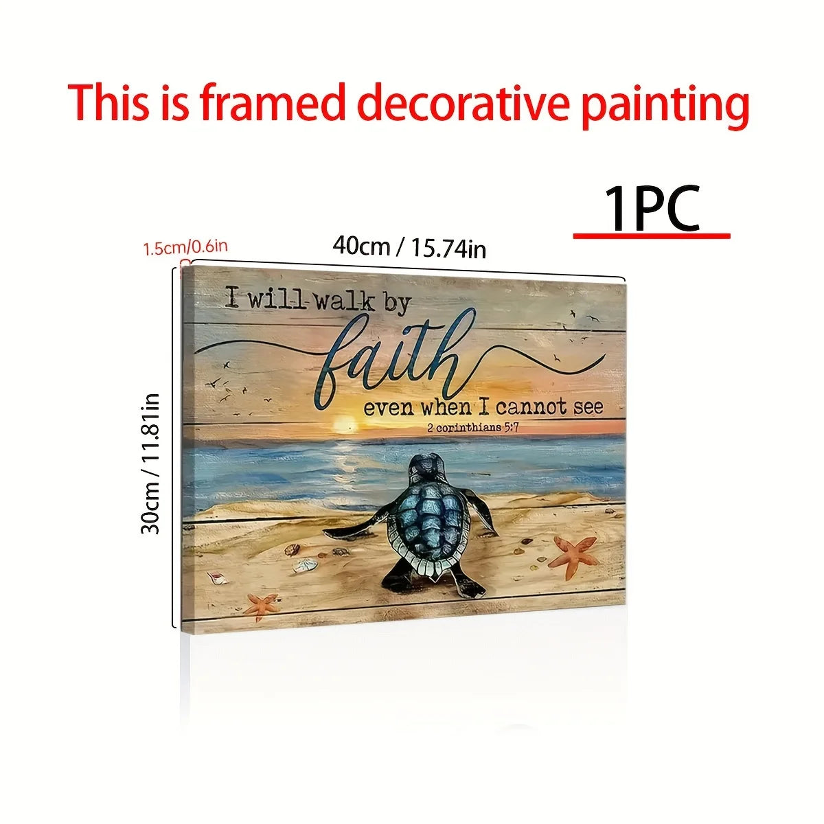 Wood Framed Landscape Canvas Painting Beach Poster