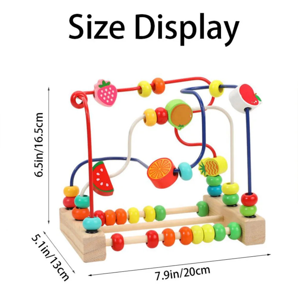 Children's Wooden Toys Fruit Beads Counting Learning Puzzle