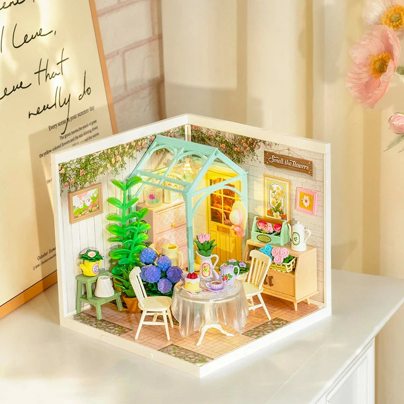 Miniature Dollhouse Kit with LED