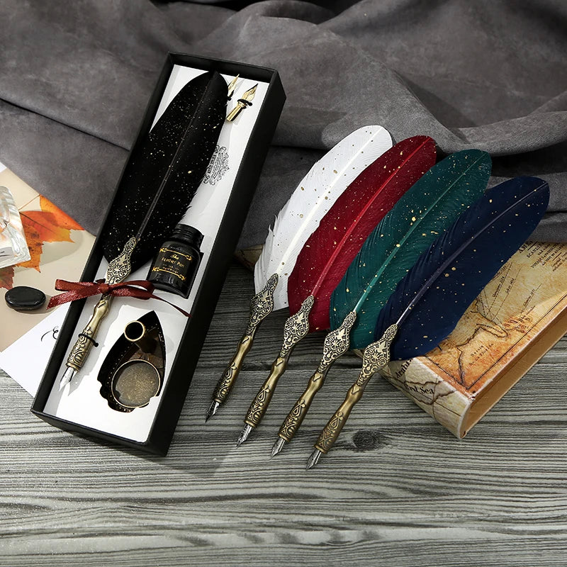 Retro Calligraphy Feather Dip Pen