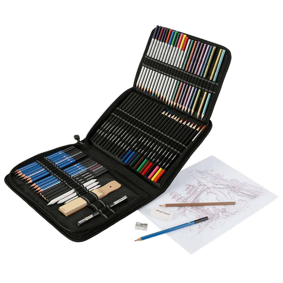 72Pcs Sketching Pencils Professionals Set