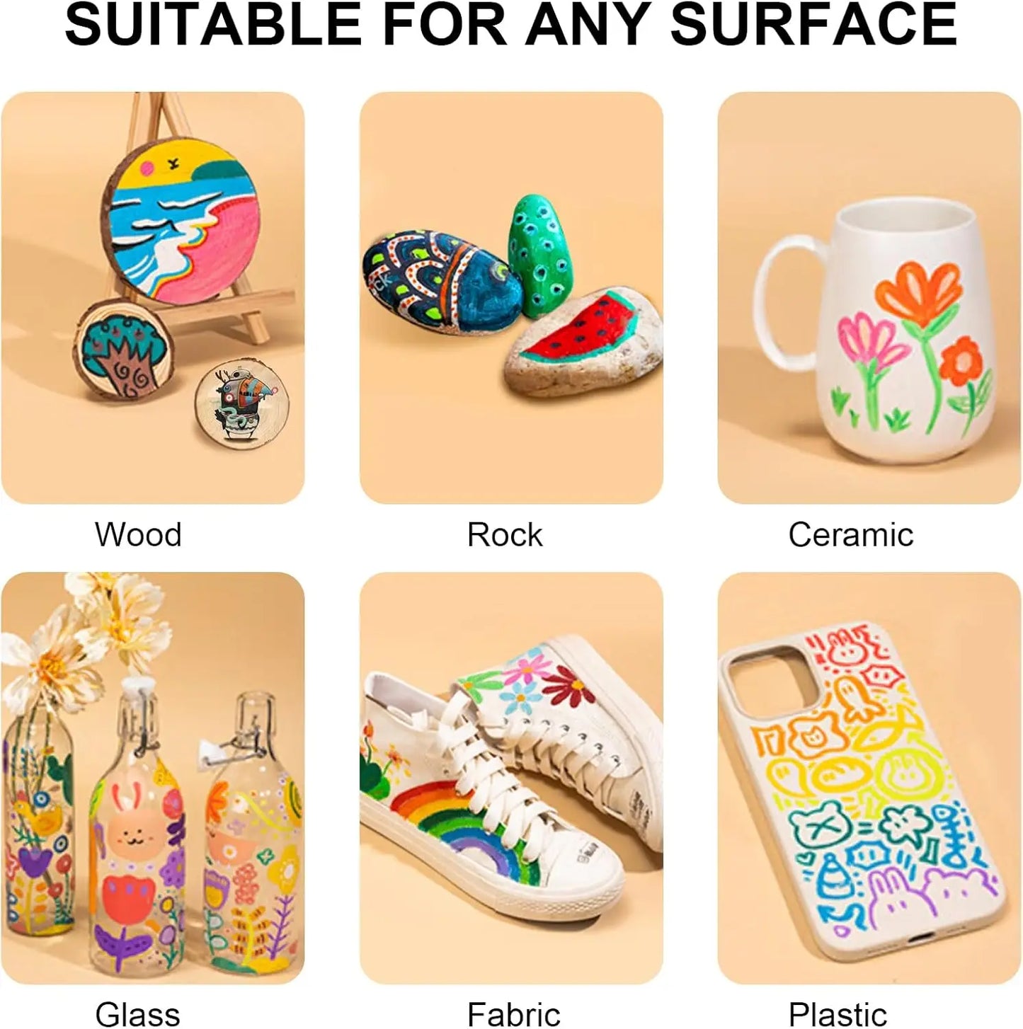 36 Colors Acrylic Paint Markers with Brush Tip