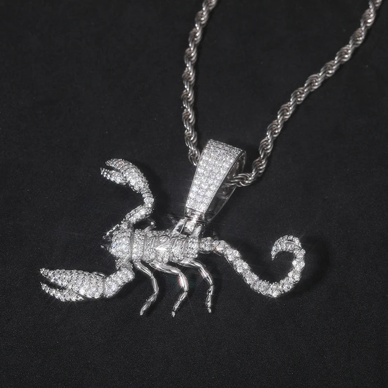 Unisex S925 Scorpion Pendant Iced Out Moissanite