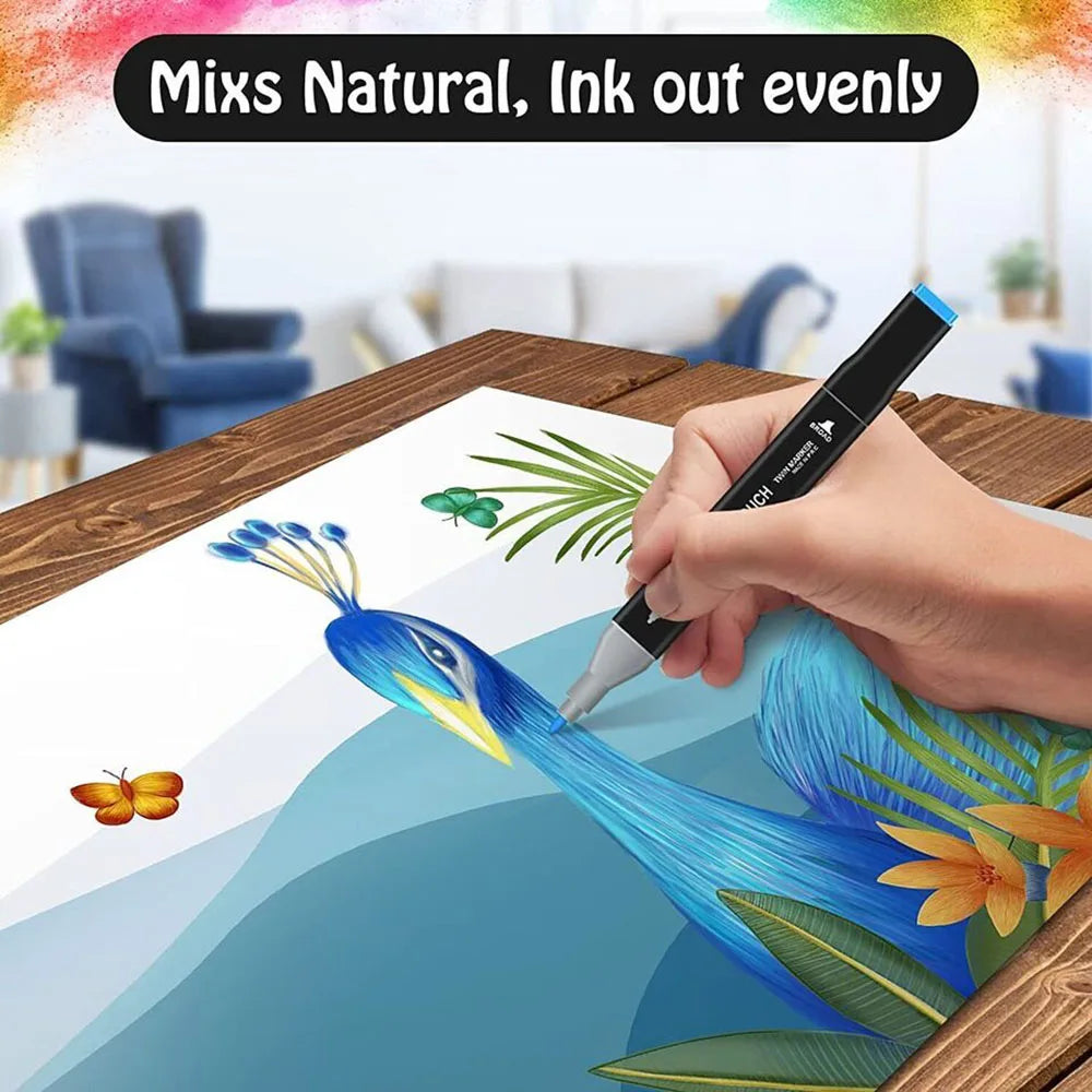 Permanent Alcohol Art Marker Set Double Tipped