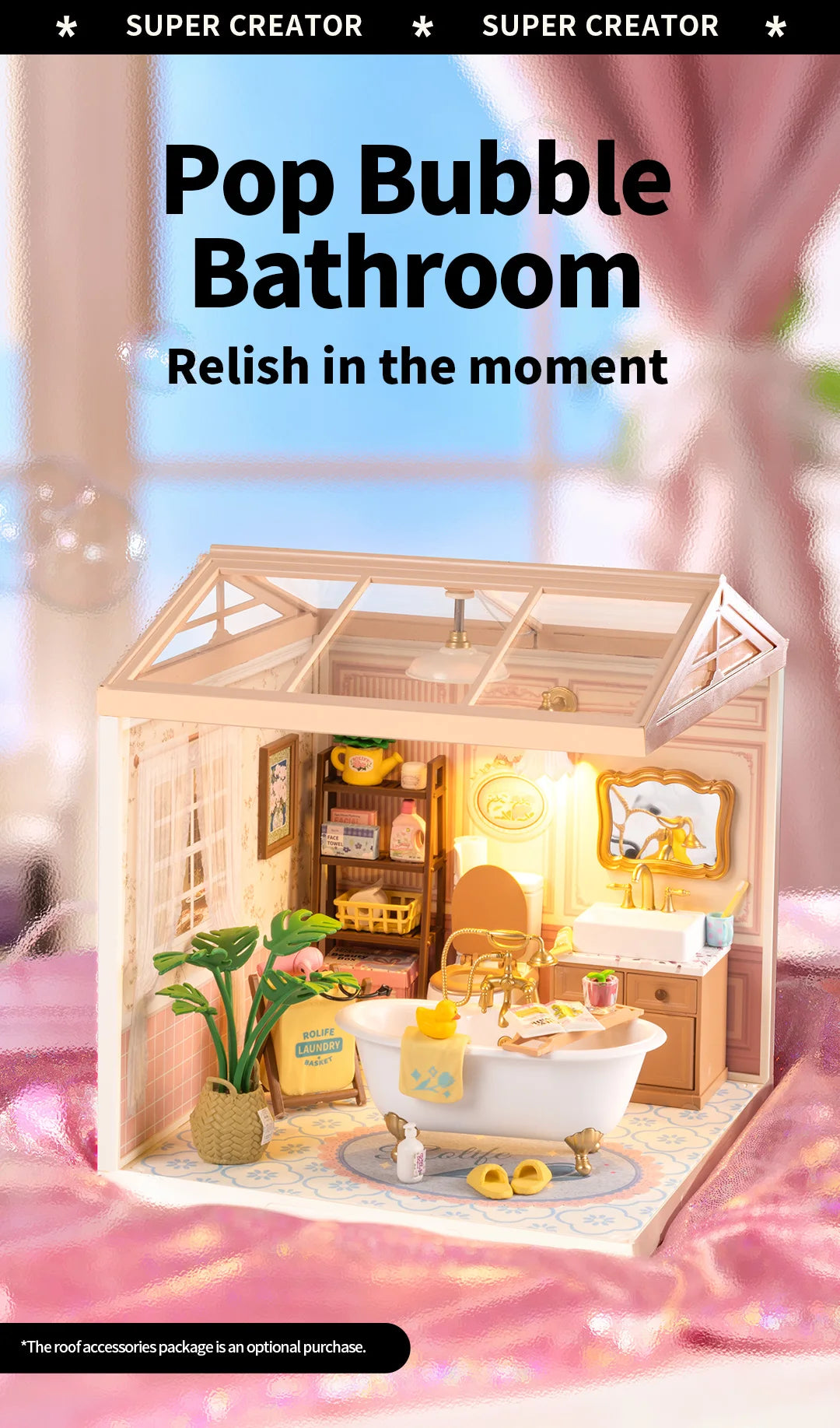 Miniature Dollhouse Kit with LED