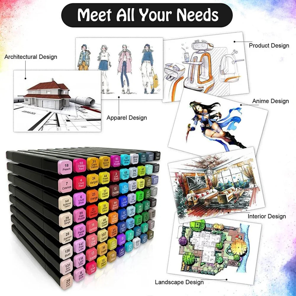 Permanent Alcohol Art Marker Set Double Tipped