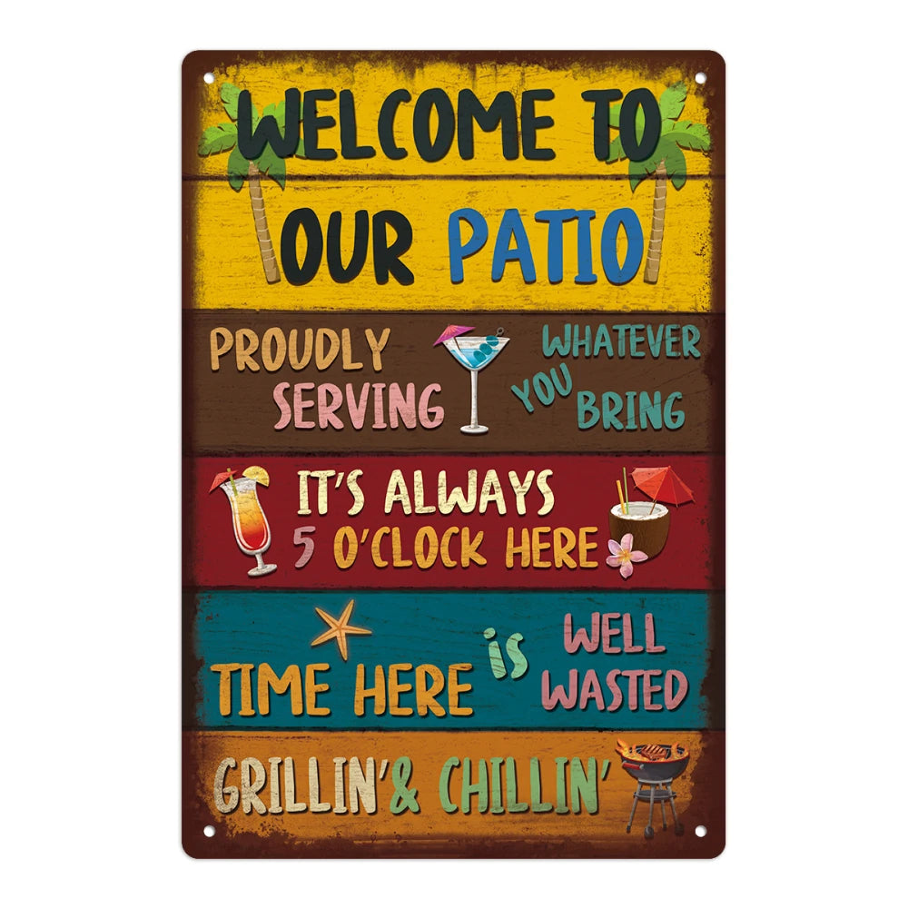 Retro Cocktail Metal Tin Sign