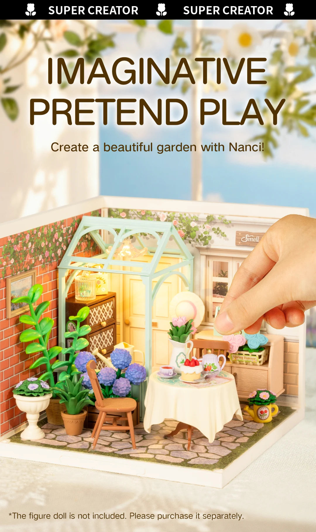 Miniature Dollhouse Kit with LED