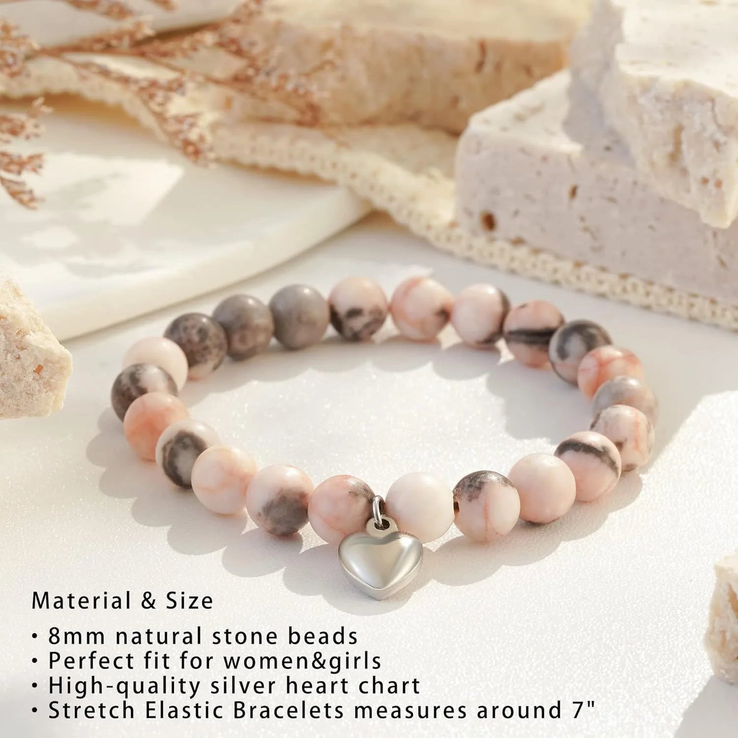 4Pcs Natural Stone Handmade Beaded Bracelets