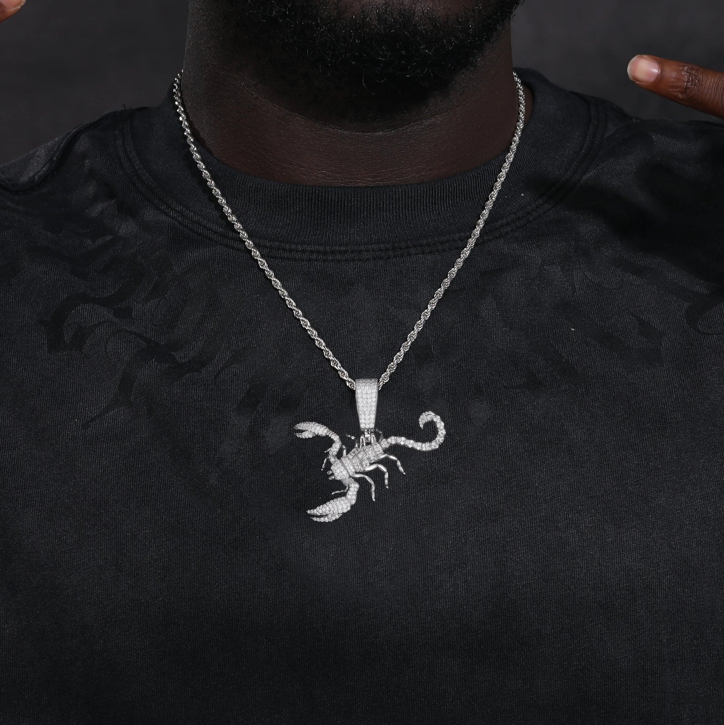 Unisex S925 Scorpion Pendant Iced Out Moissanite