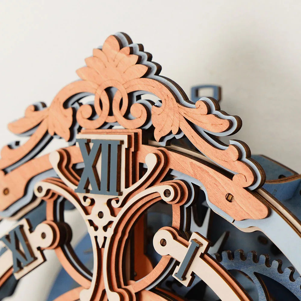 Romantic Note Wall Clock W/Pendulum 3D Wooden Puzzle