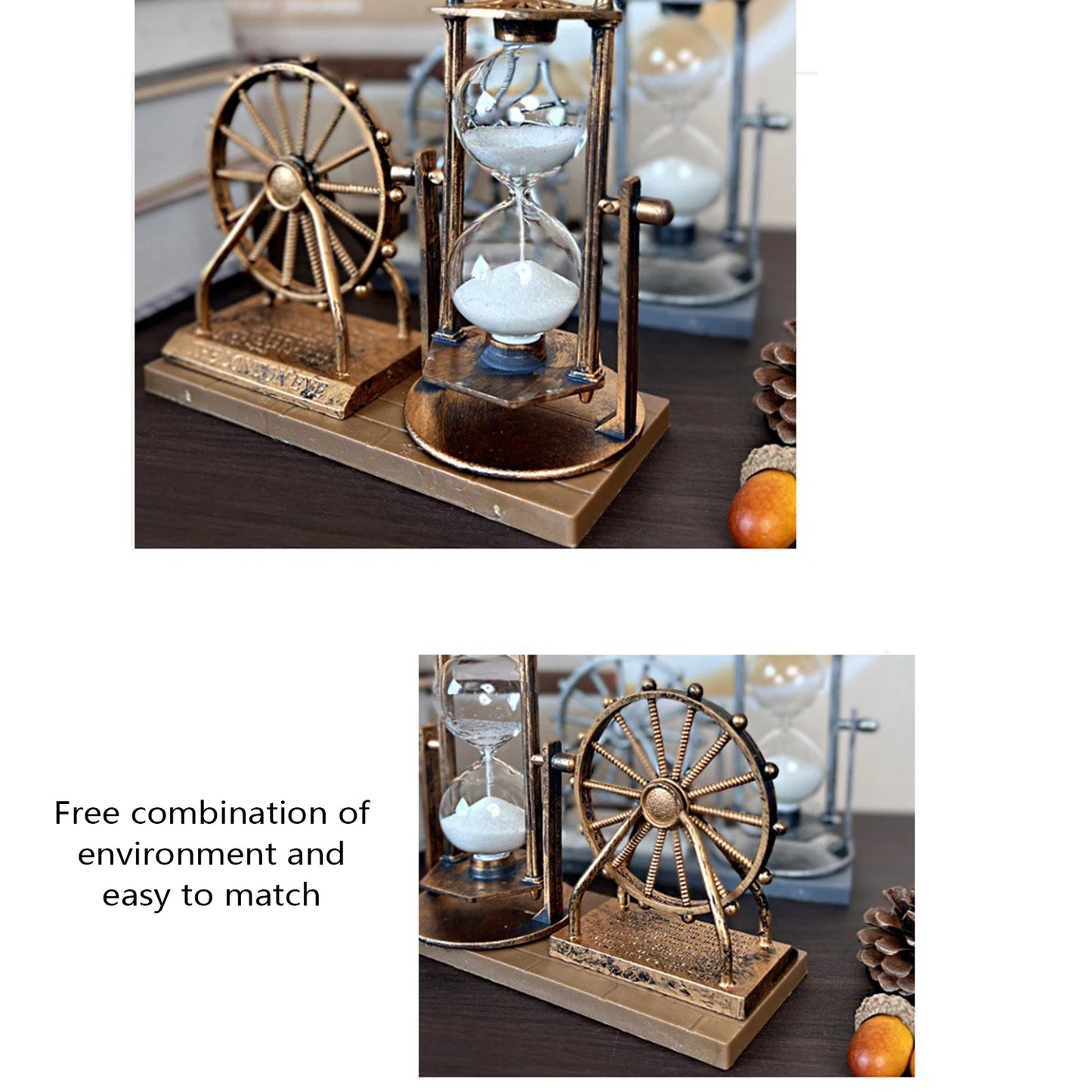 Vintage Ferris Wheel Retro Hourglass Sand Clock