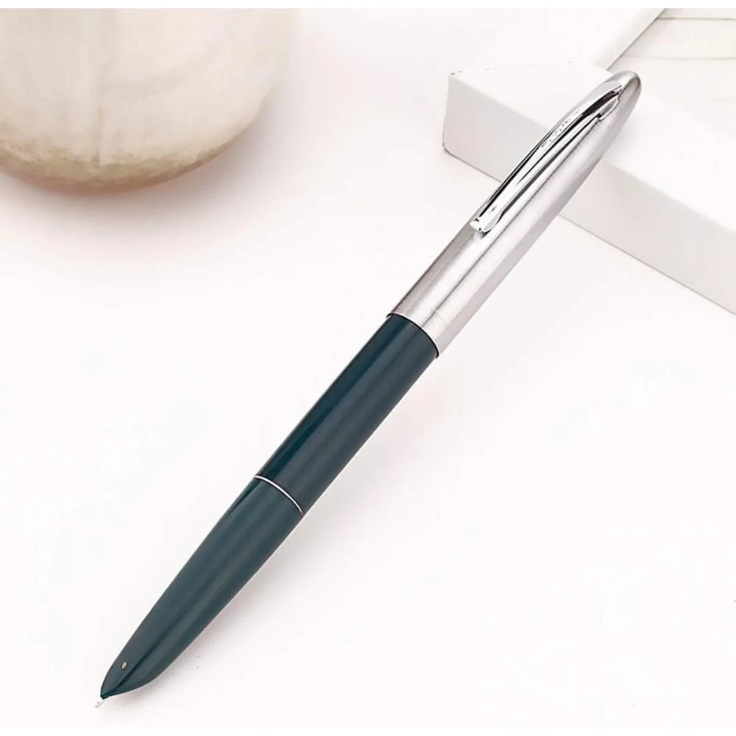 Fountain Pen, Fine Nib, Stainless Steel Cap