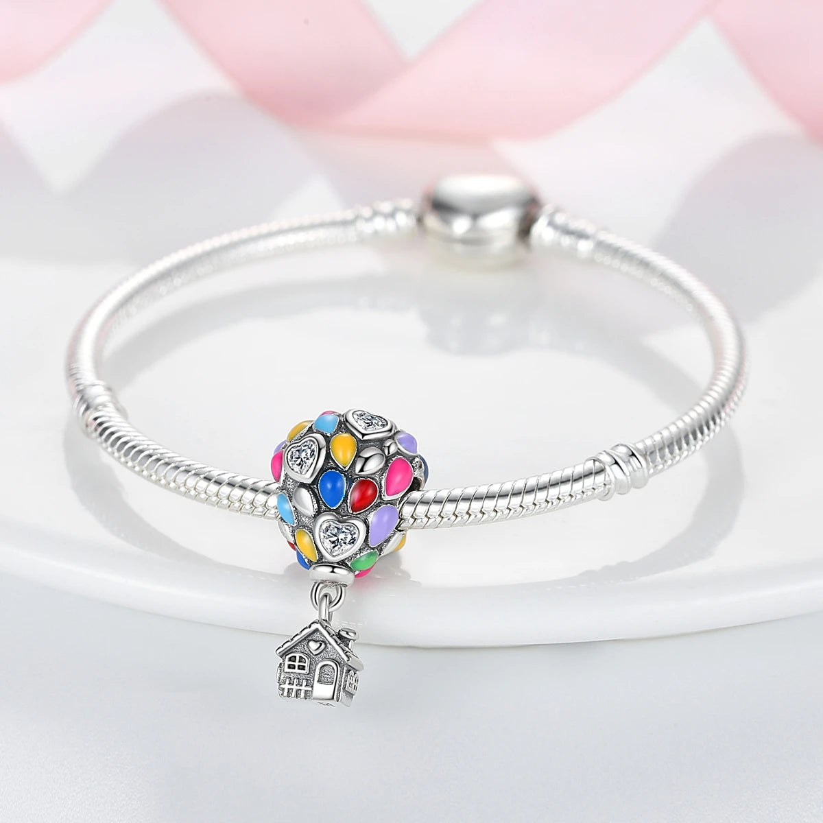 Sterling Silver Hot Air Balloon Charms Fit Original Pandora Bracelets