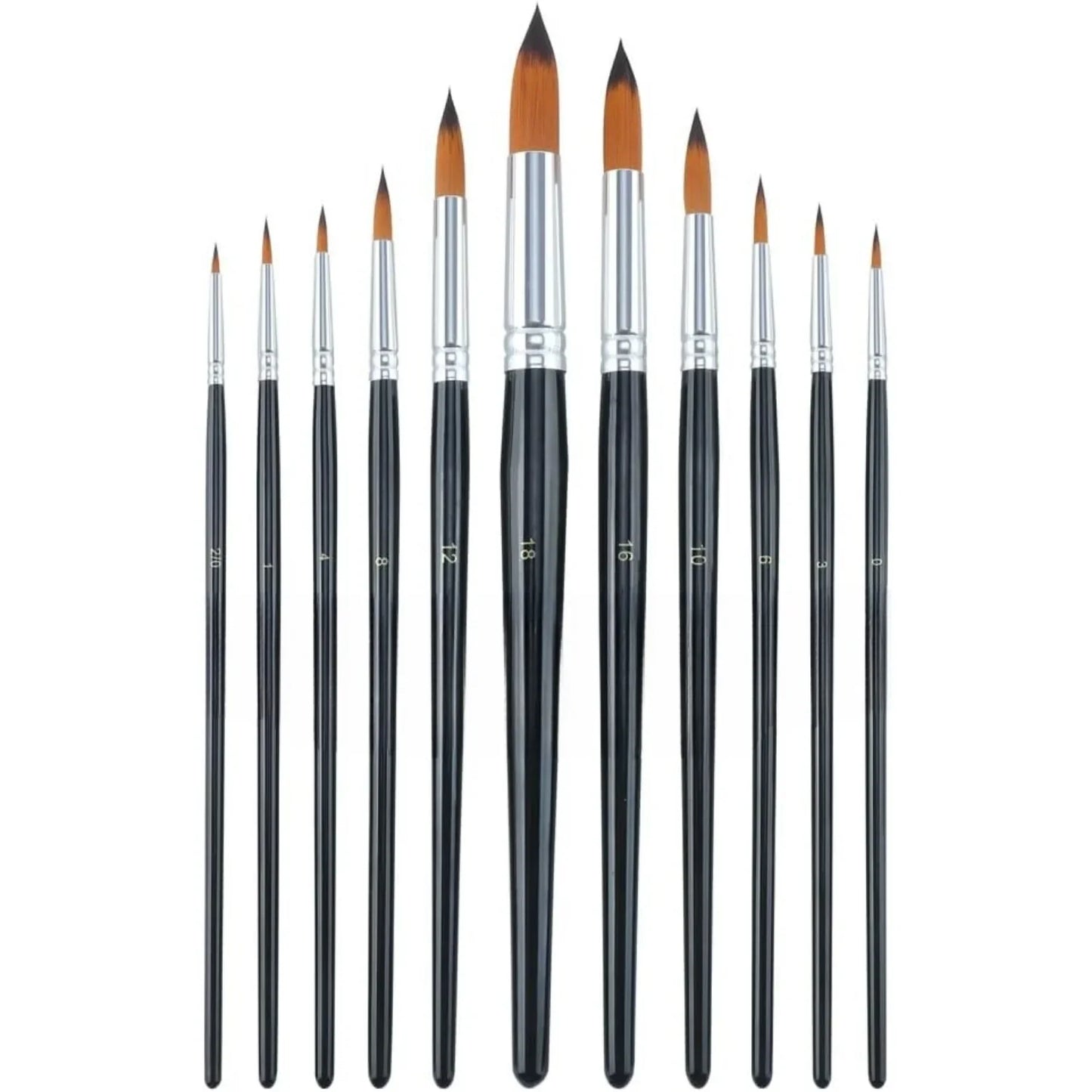 Round Paint Brush Set for Watercolor, Acrylic, Ink and More