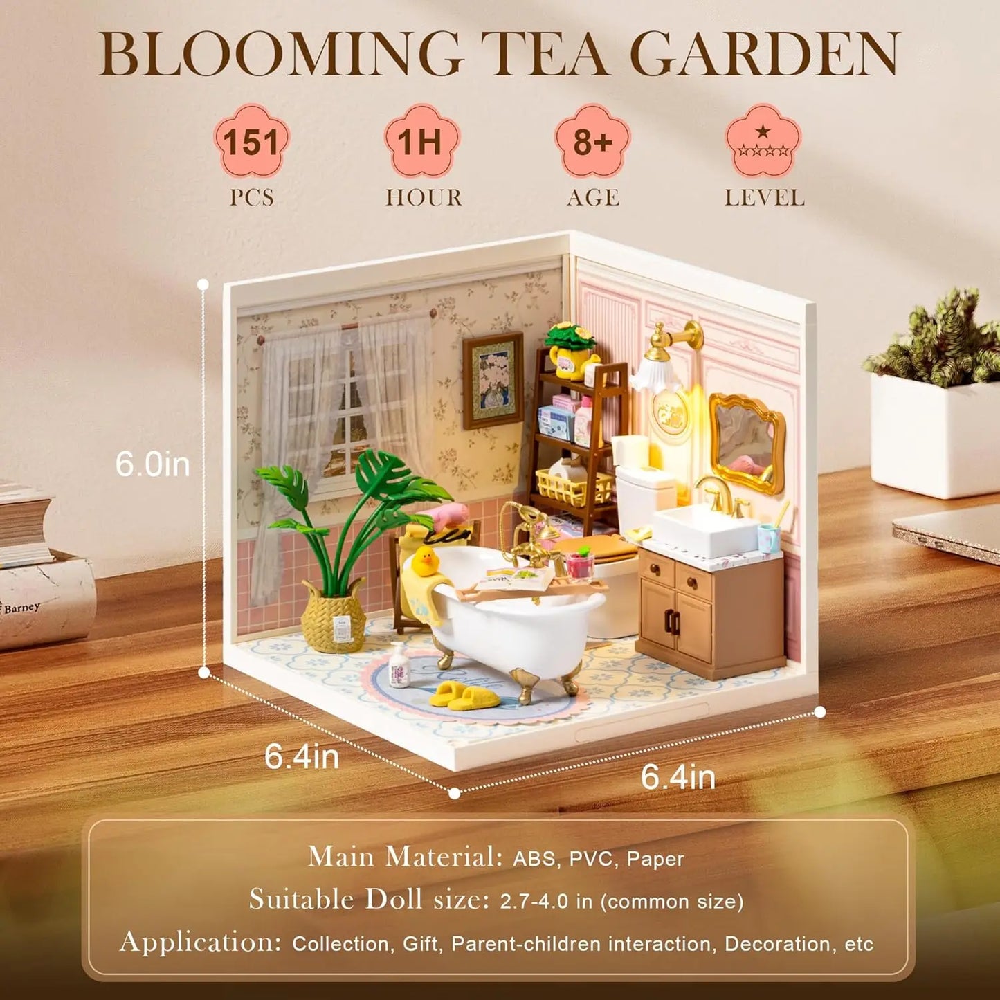 Miniature Dollhouse Kit with LED