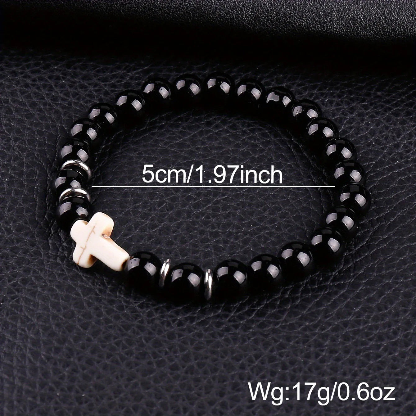 8Pcs Cross Charm Beaded Bracelets