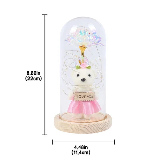 Eternal Rose Beauty Led Lights W/Glass Cover