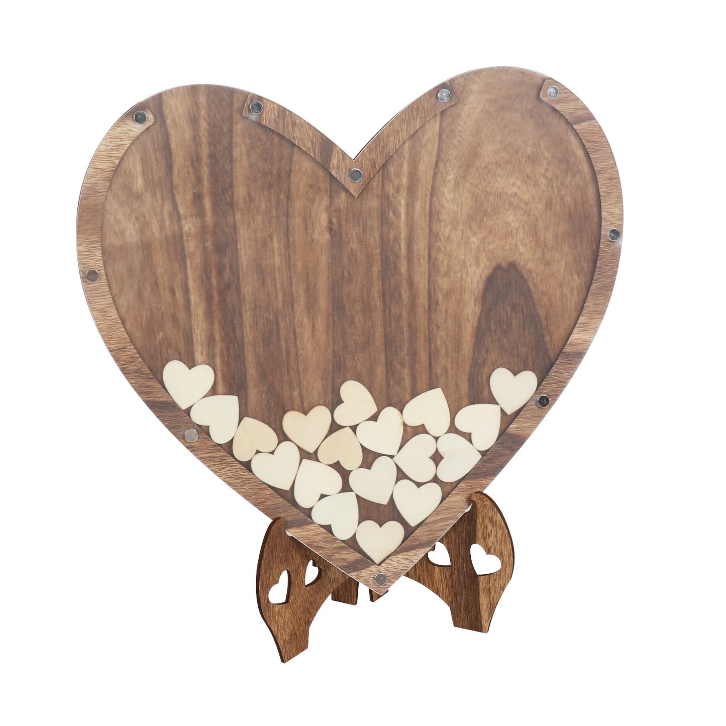 Wedding Guest Book, Wooden Heart-shaped