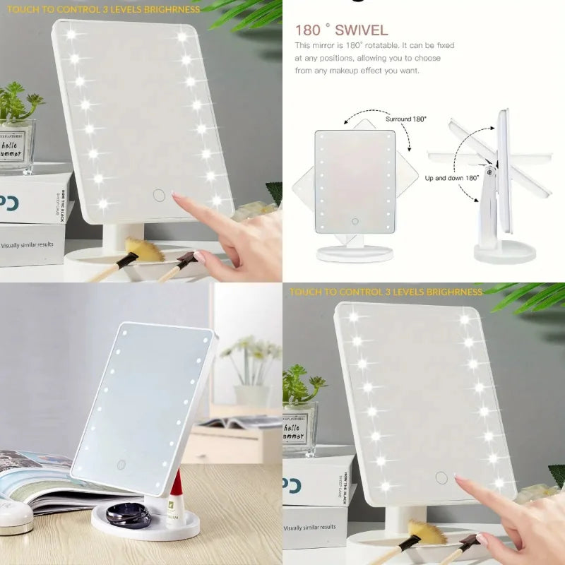 LED Makeup Mirror/Adjustable Brightness, 3-Speed Light