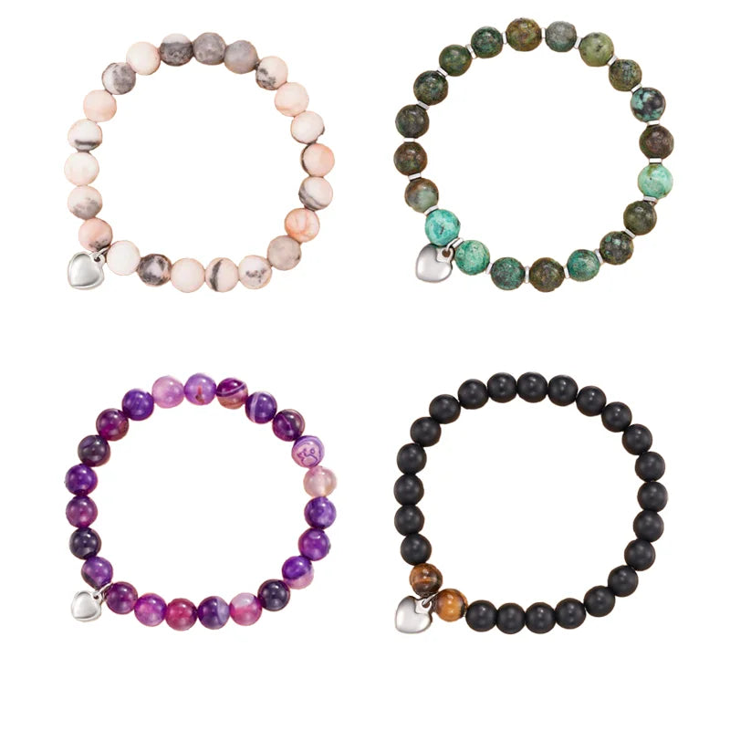 4Pcs Natural Stone Handmade Beaded Bracelets