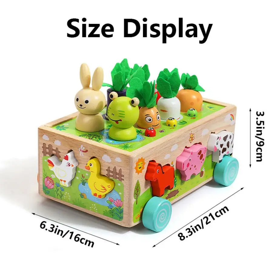 Wooden Children's Animal Pieces/W Interactive Box