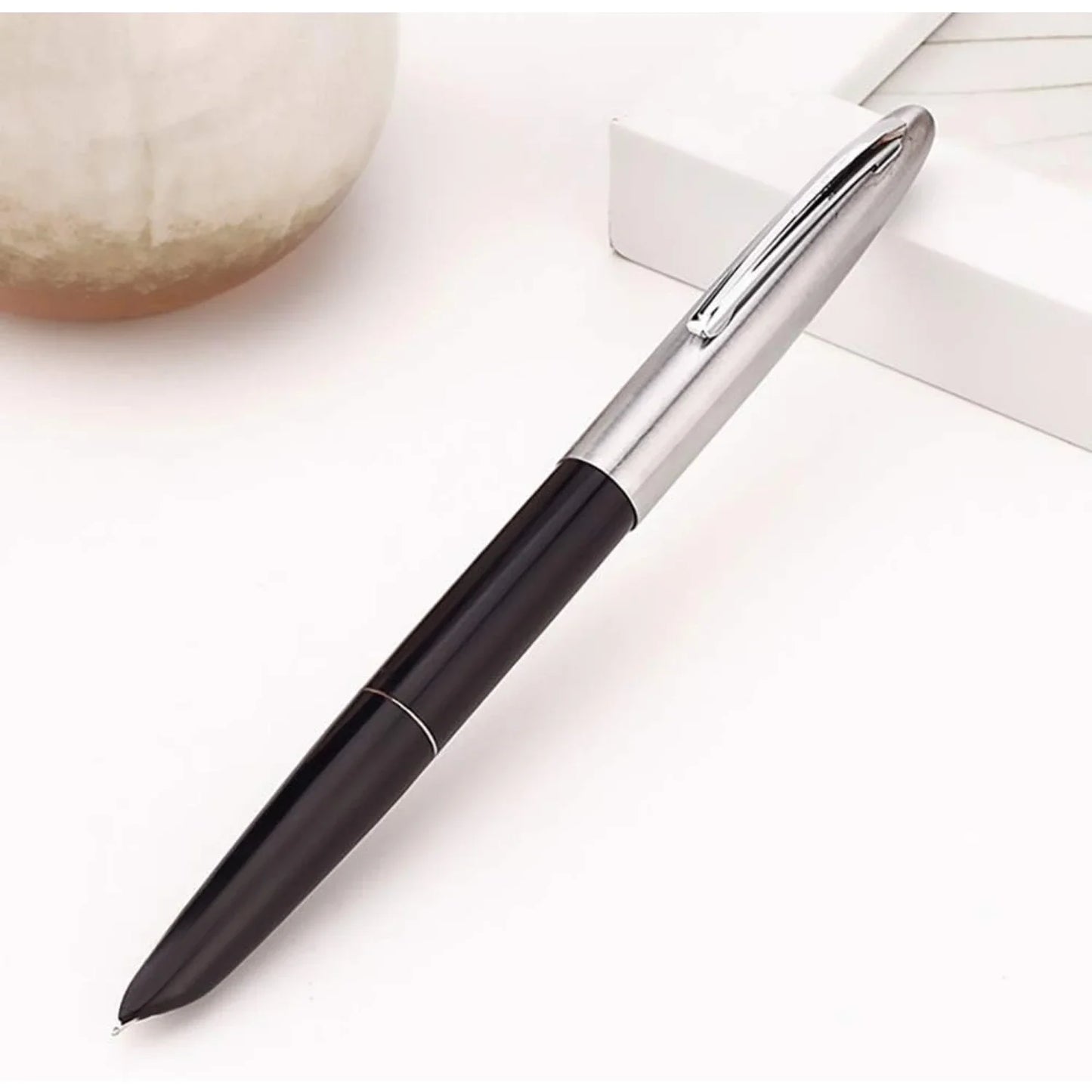 Fountain Pen, Fine Nib, Stainless Steel Cap