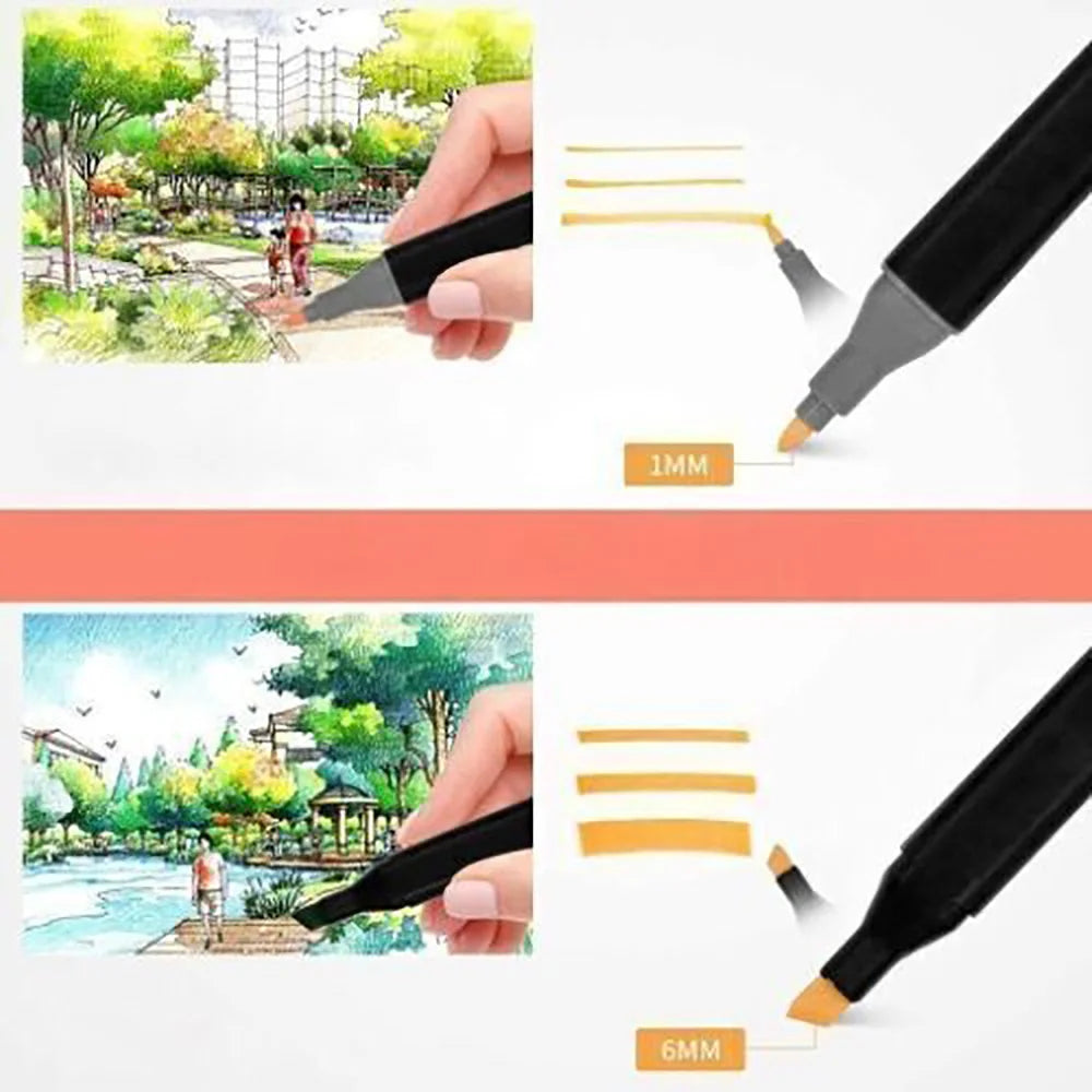 Permanent Alcohol Art Marker Set Double Tipped