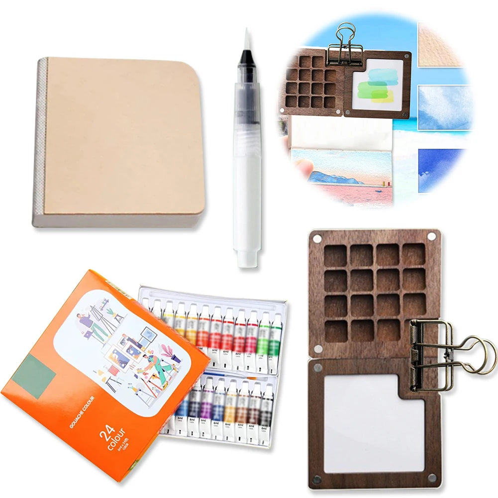 Travel Paint Palette Pocket Artist Watercolor Set