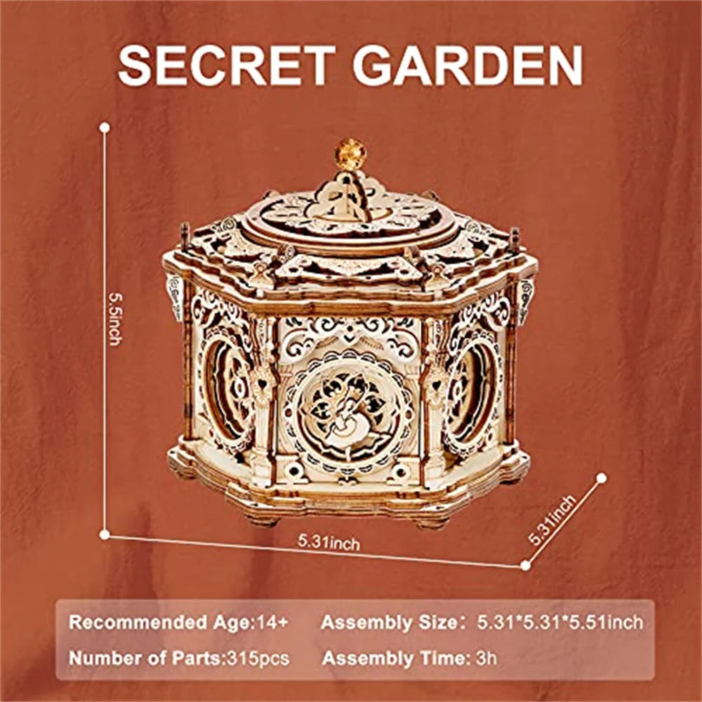 DIY Mechanical Music Box Wooden Puzzle Box for Adults
