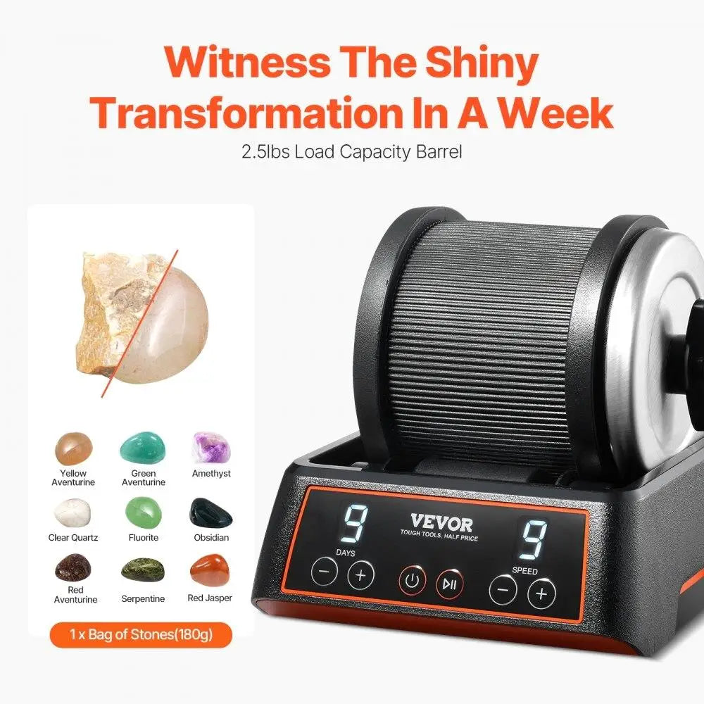 Rock Tumbler Kit with Grits for Stone Polishing