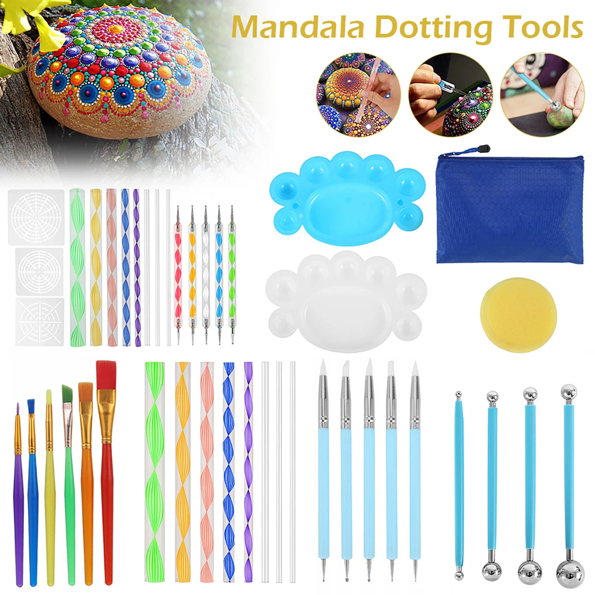 Mandala Dotting Stencil Tools, Stone, Book Painting