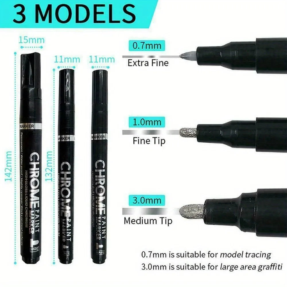 Silver Liquid Mirror Chrome Marker Pens