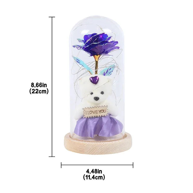 Eternal Rose Beauty Led Lights W/Glass Cover